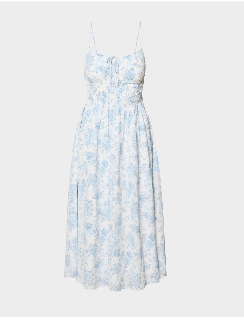 Aritzia Typescript cami Floral Tie-Front Midi Dress in Light Blue